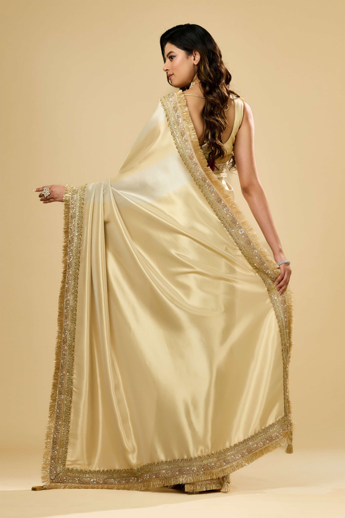 Gold Cut Dana Tissue Sarees 1007-10007