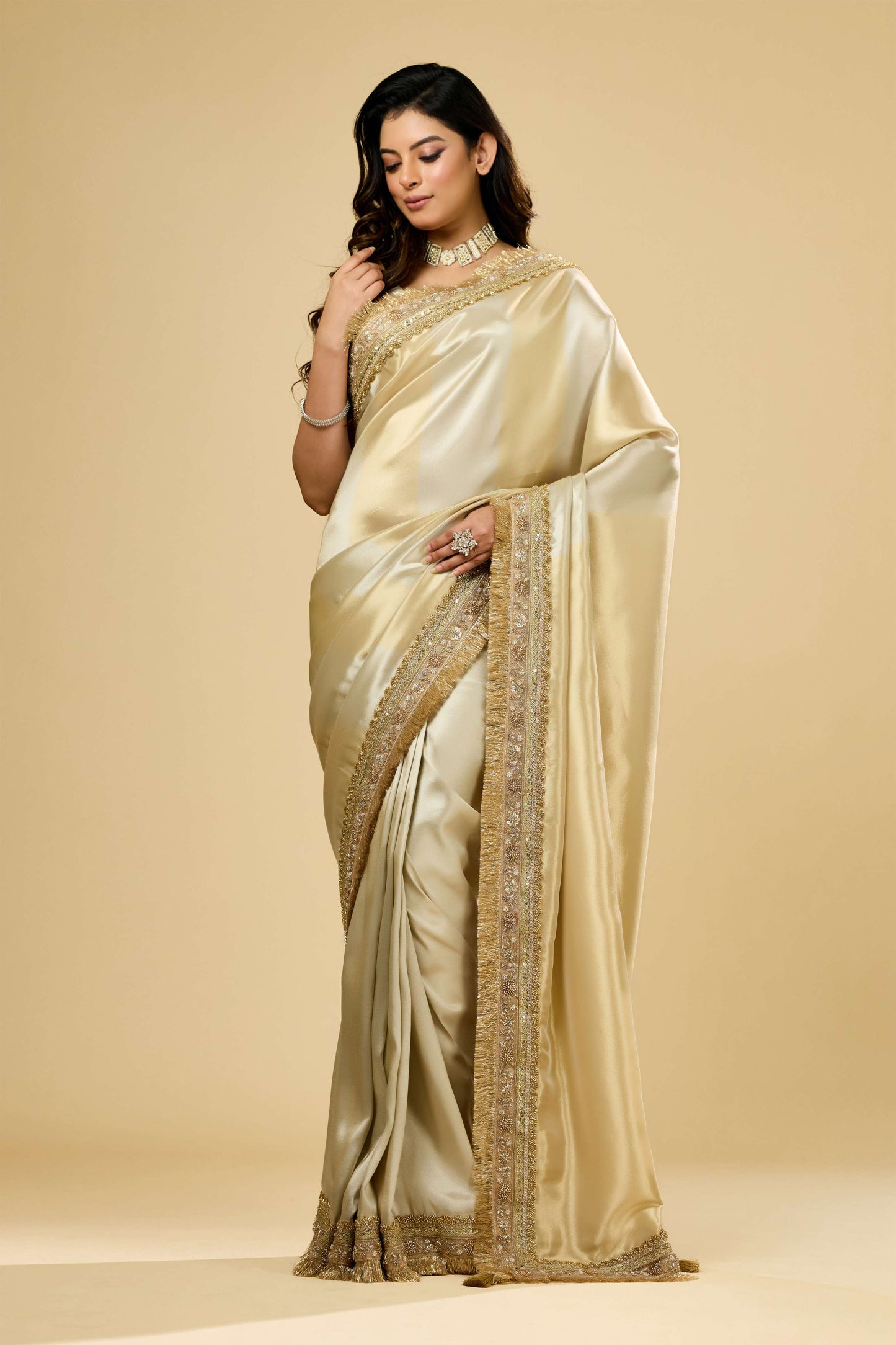 Gold Cut Dana Tissue Sarees 1007-10007