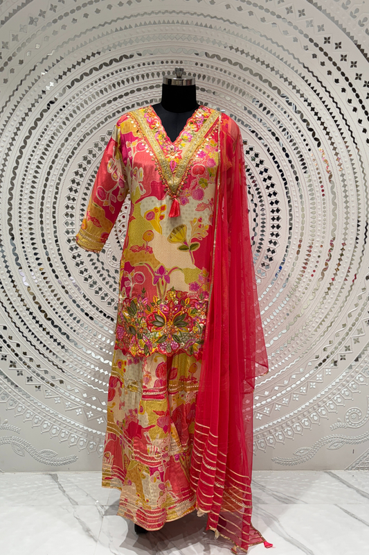 Pink Mirrorwork Crape Salwar Suits 1030-10130