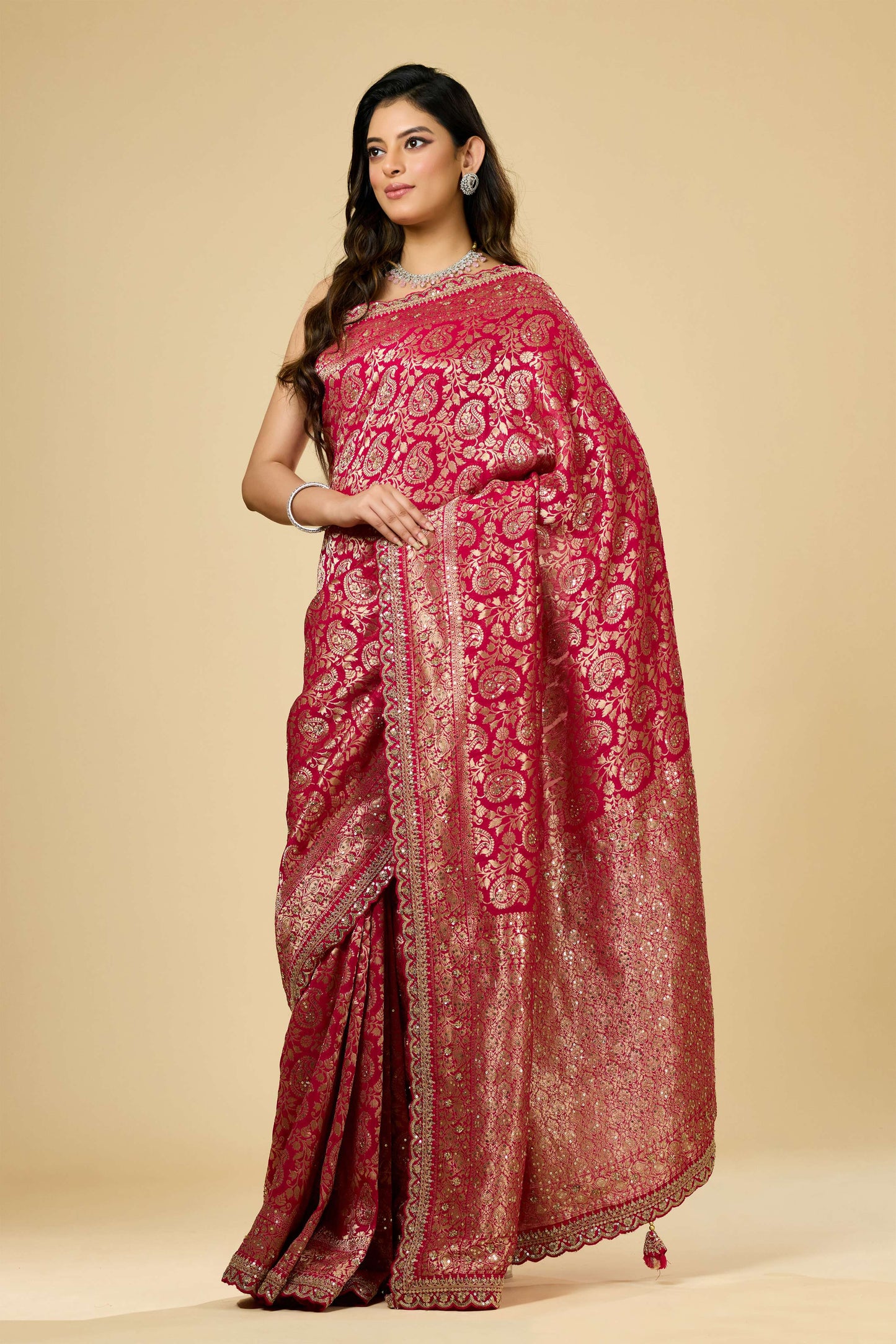 Rani Golden Zari weave Georgette Sarees 1011-10029