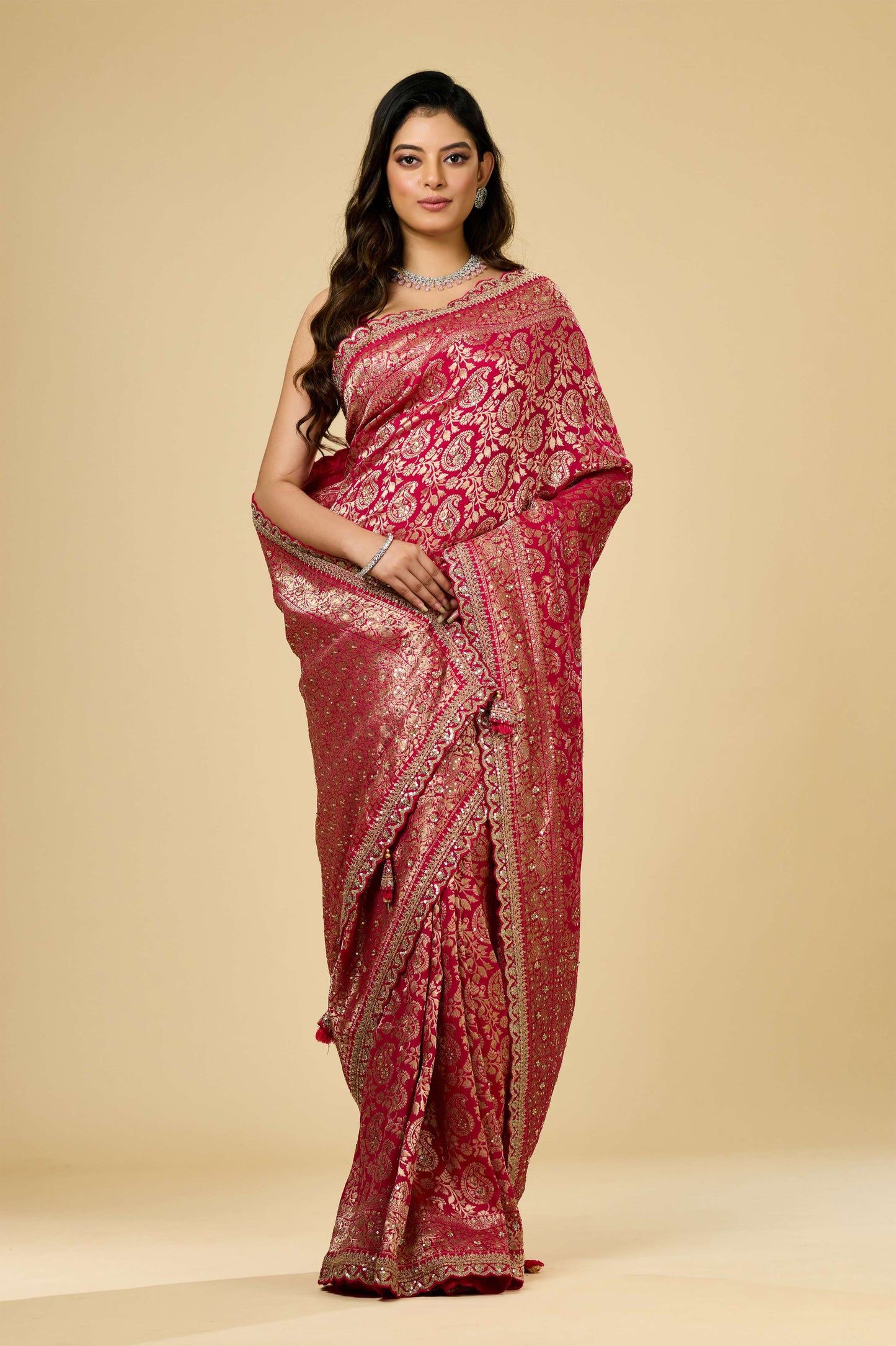 Rani Golden Zari weave Georgette Sarees 1011-10029