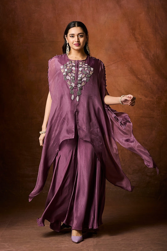 Purple Cut Dana Organza Indo Western 1032-10143