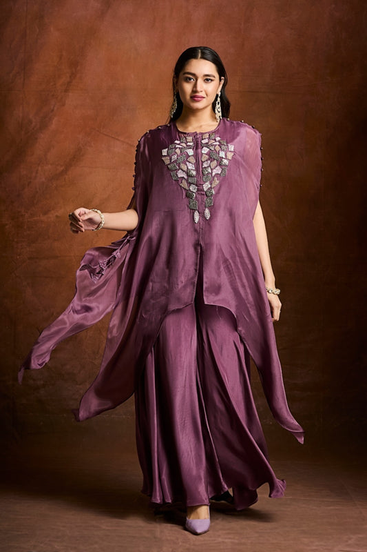 Purple Cut Dana Organza Indo Western 1032-10143
