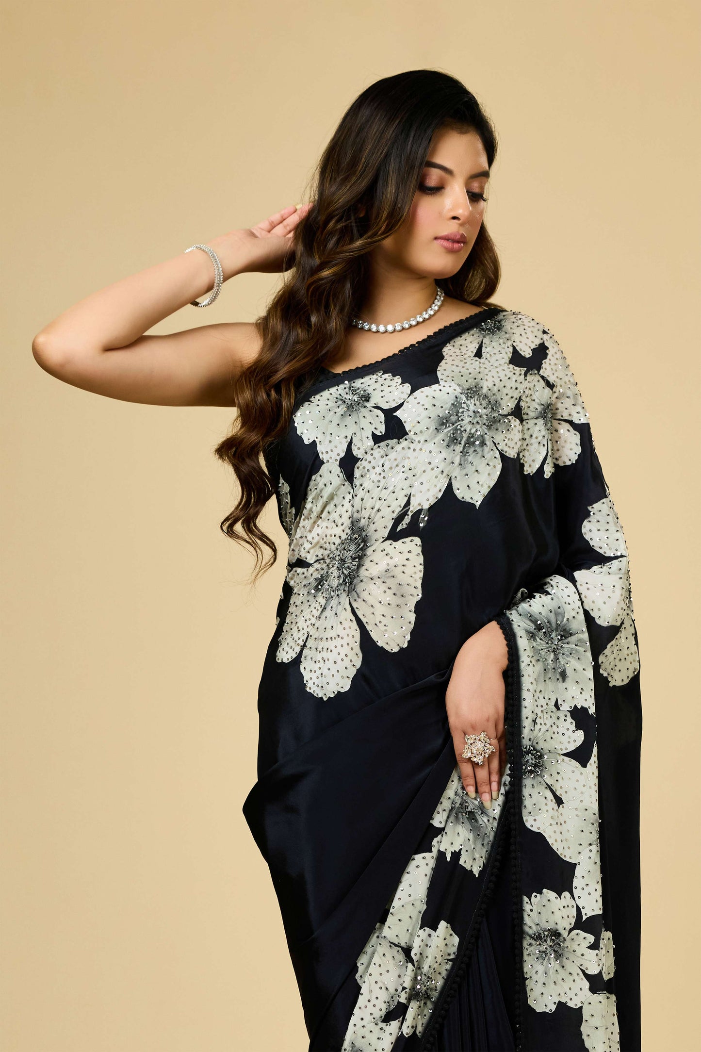Printed Cut Dana Semi crepe Sarees 1011-10036