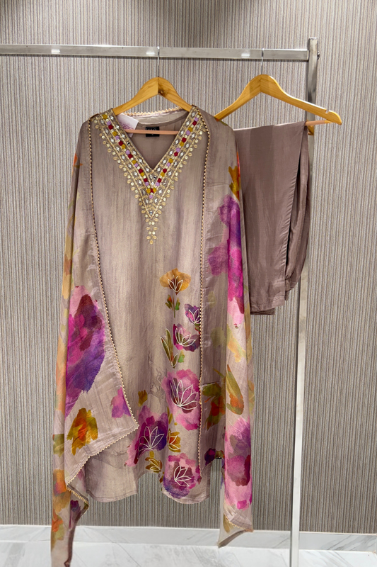 Brown Digital print Tissue Salwar Suits 1005-10135