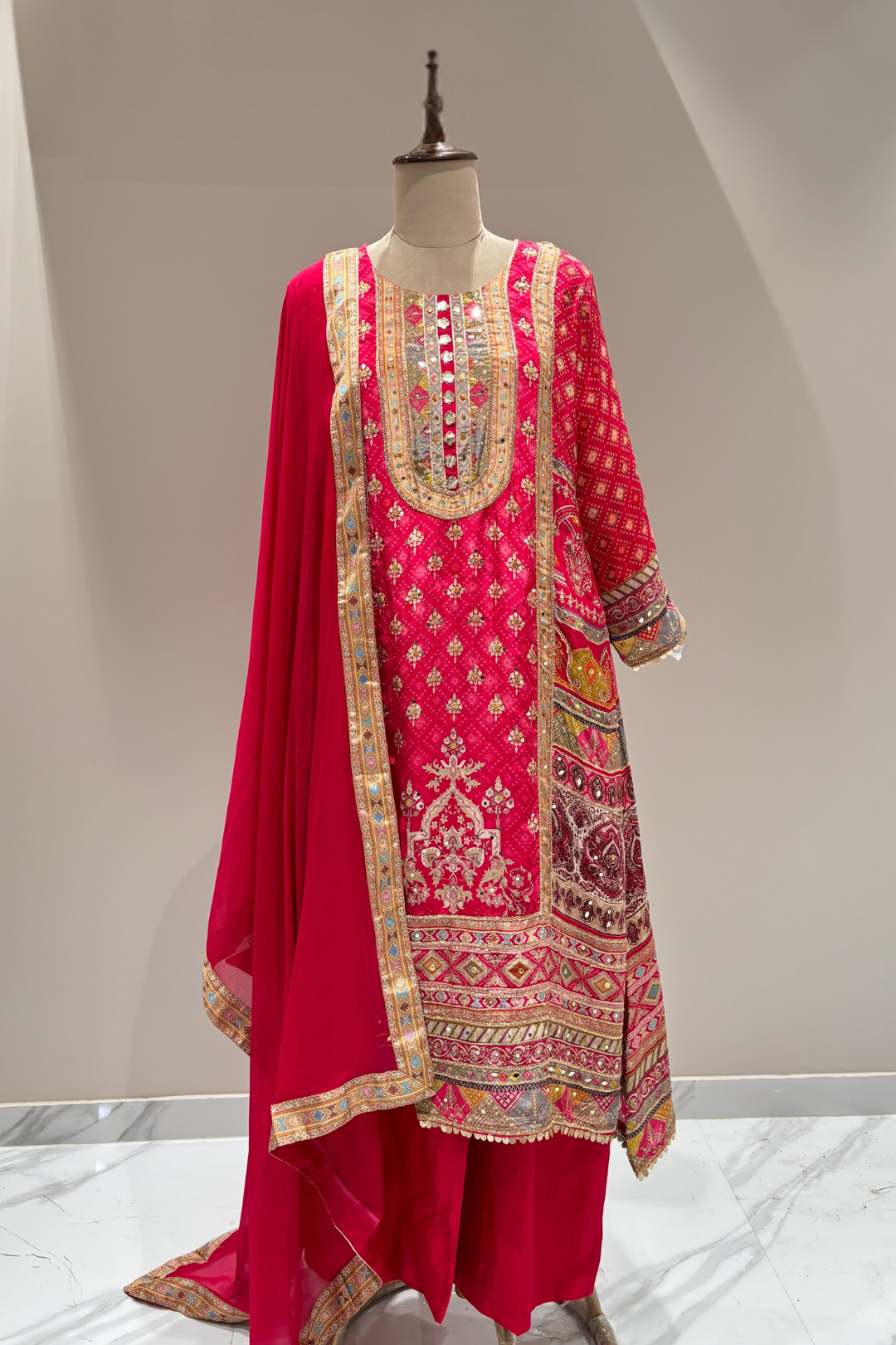 Red Zariwork Crape Salwar Suits 1005-10132