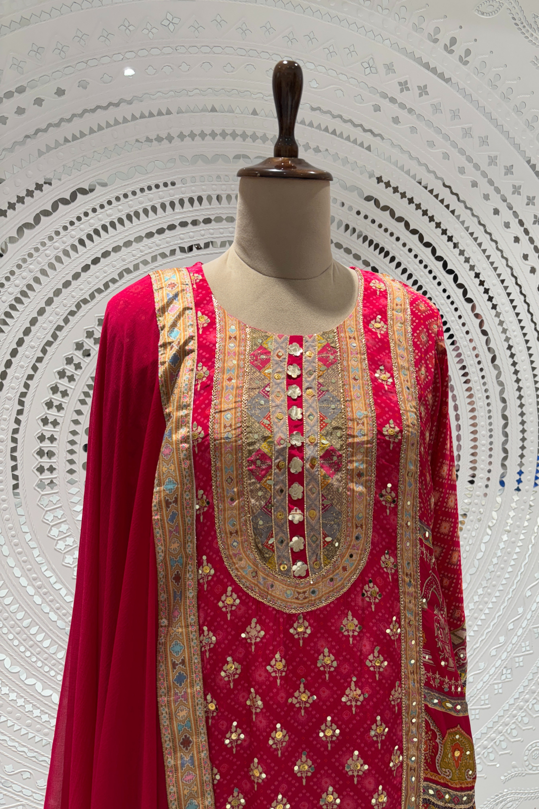 Red Zariwork Crape Salwar Suits 1005-10132