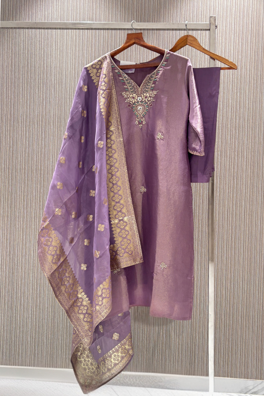 Purple Boolean work Tissue  Salwar Suits 1028-10125