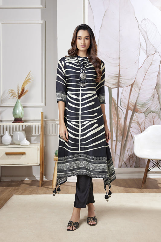 Black Printed Muslin Salwar Suits 1027-10117