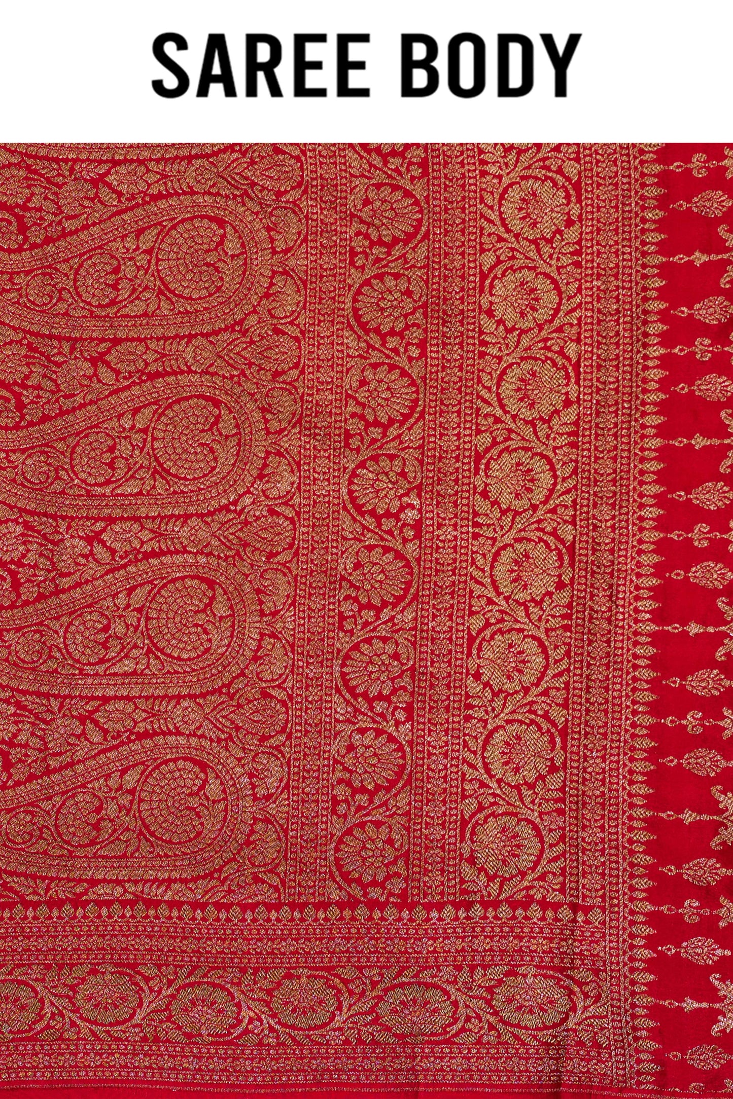 Red Antique Zari weave Khadi semi crepe Sarees 1010-10027