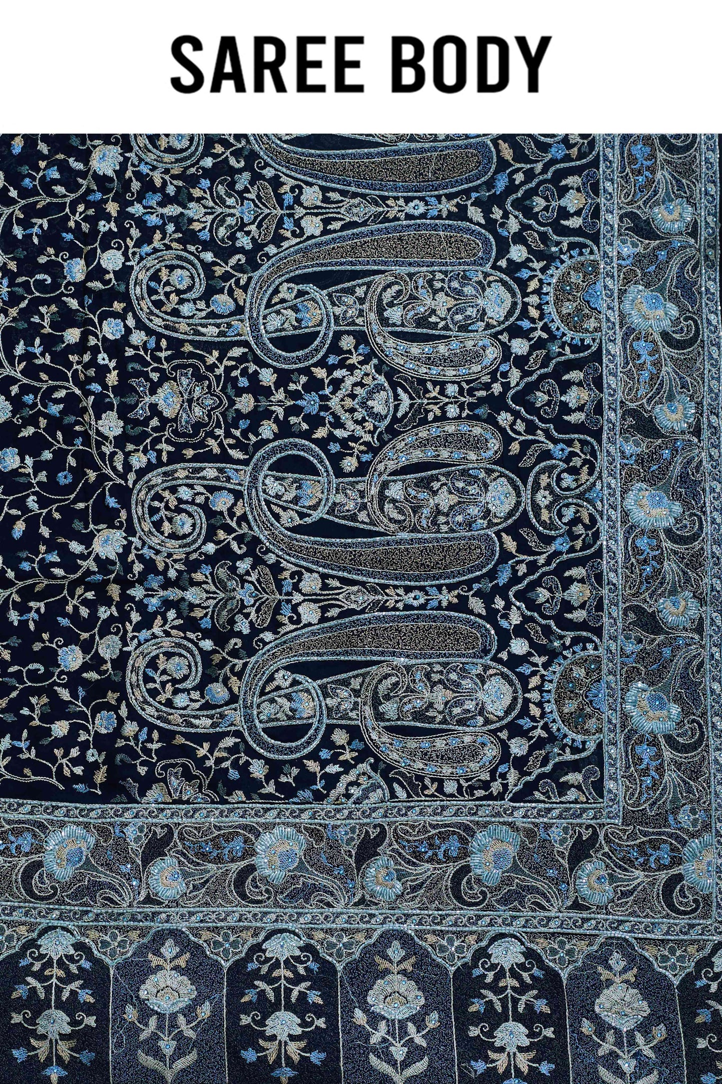 Blue Kashmiri Georgette Sarees 1007-10010