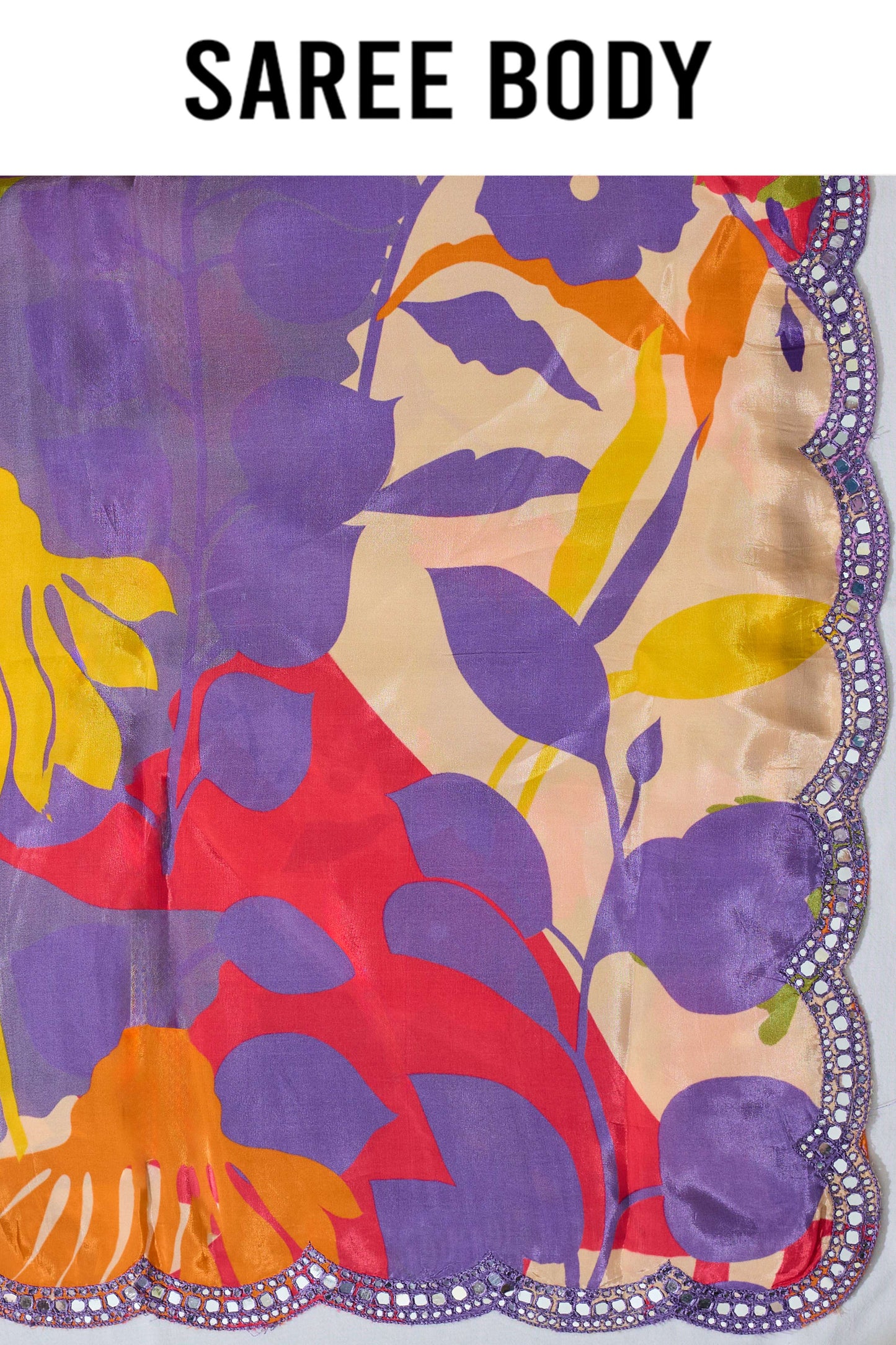 Printed Kutch work Semi crepe Sarees 1012-10033