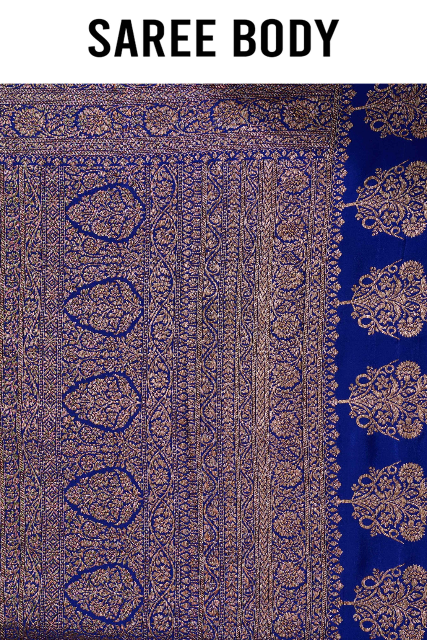 Blue Antique Zari weave Khadi semi crepe Sarees 1010-10026