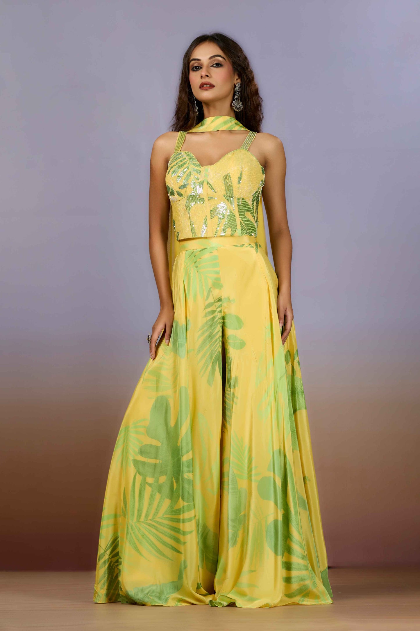 Yellow Cut Dana HO silk Indo Western 1017-10101