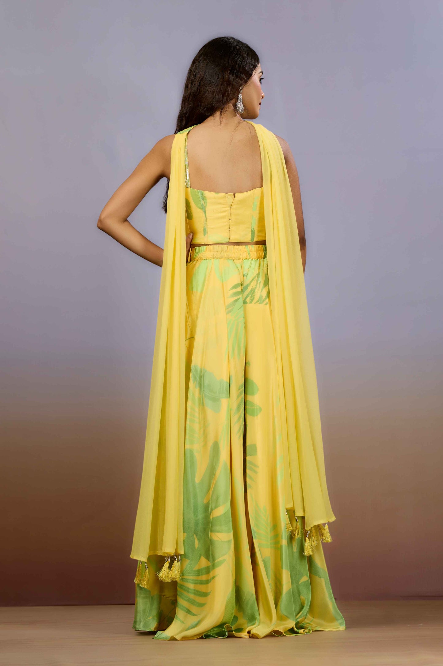 Yellow Cut Dana HO silk Indo Western 1017-10101