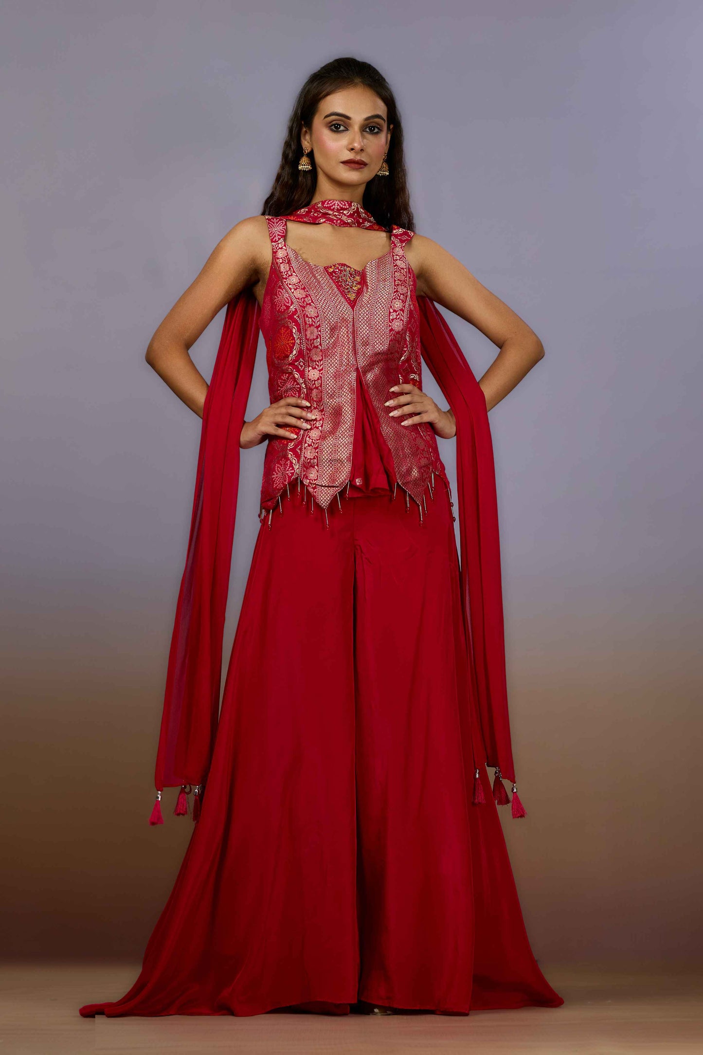 Rani Embroidery HO silk Indo Western 1017-10081