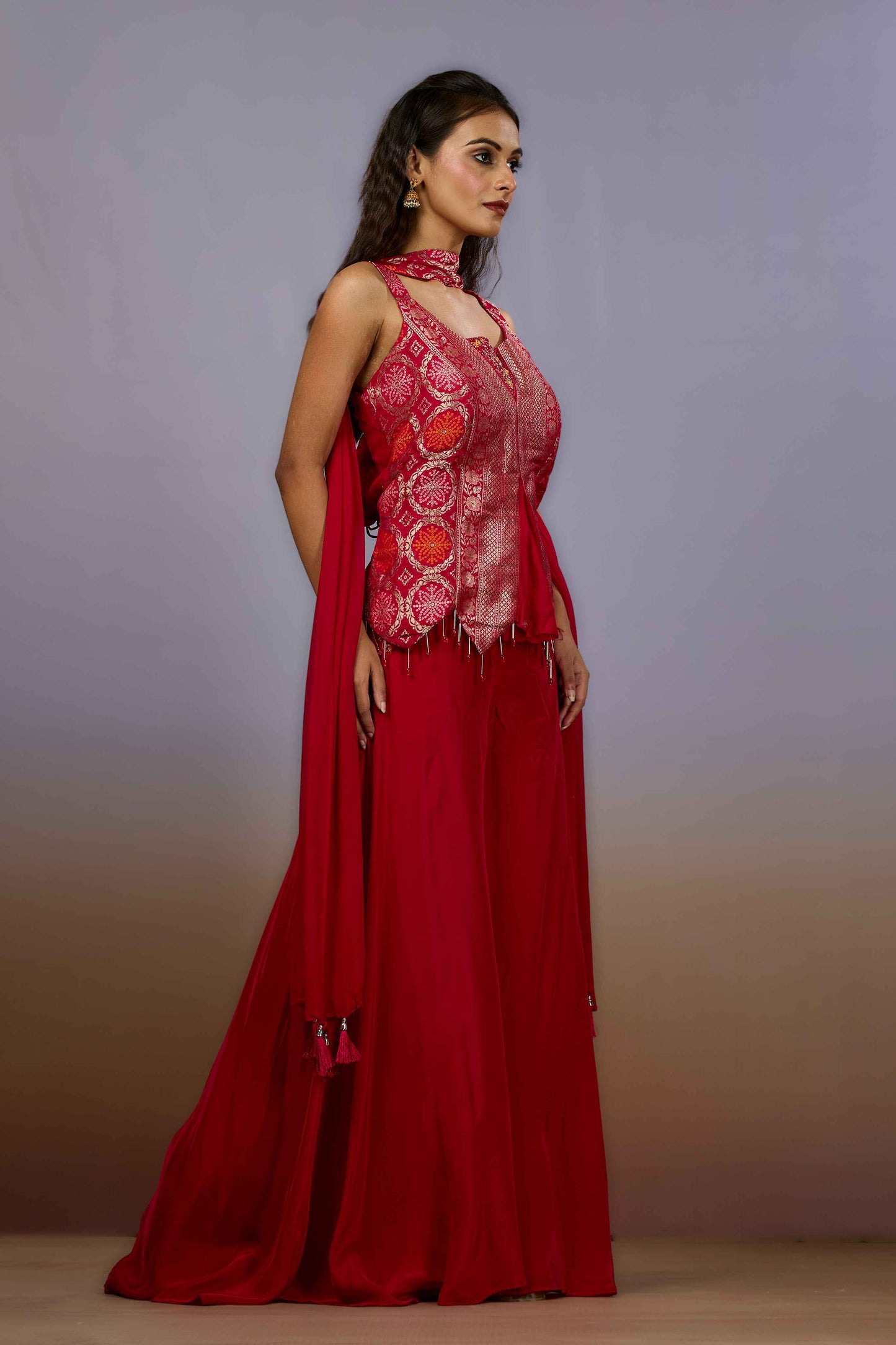Rani Embroidery HO silk Indo Western 1017-10081