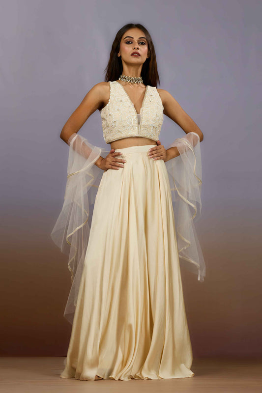 Cream Cut Dana HO silk Indo Western 1024-10114