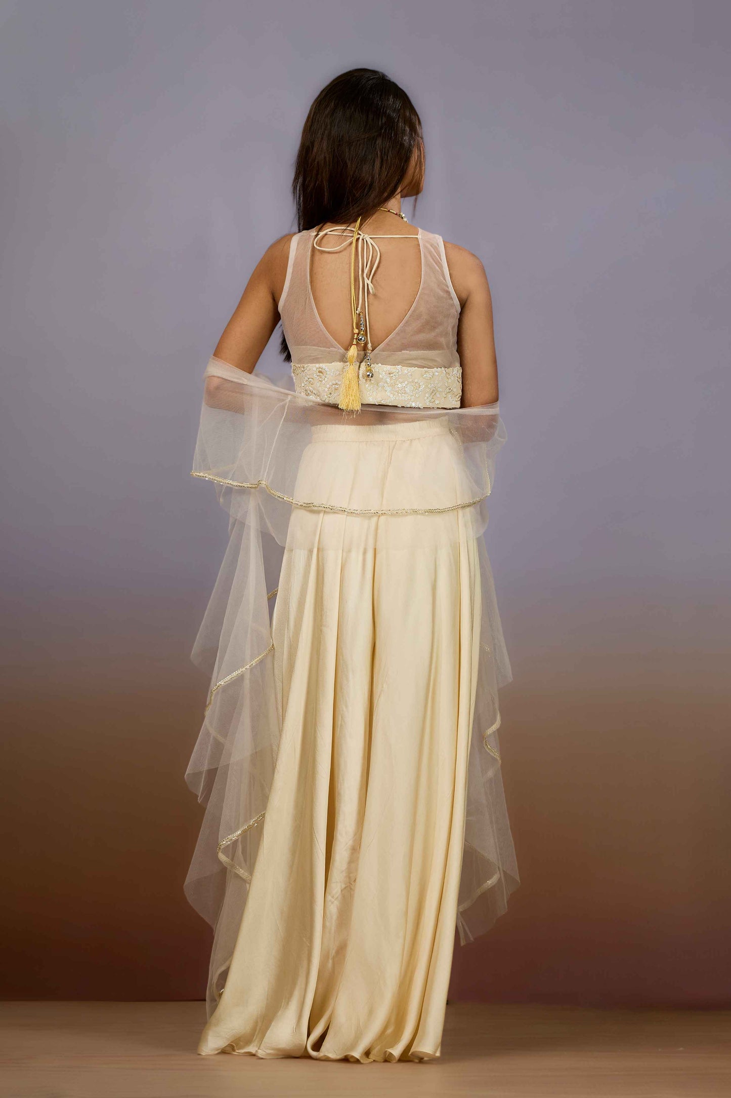Cream Cut Dana HO silk Indo Western 1024-10114