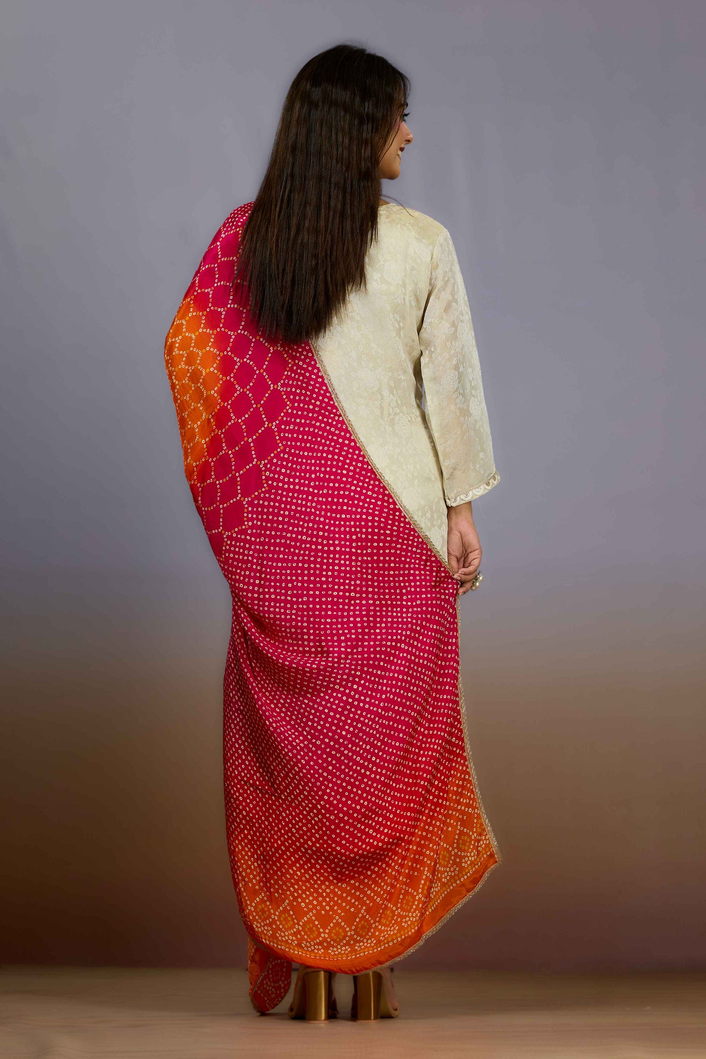 Cream Sequins Tissue Salwar Suits 1019-10104