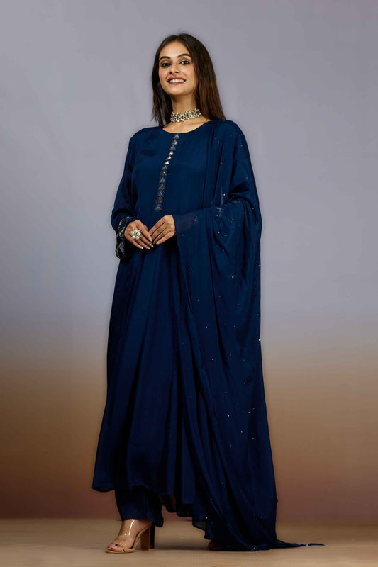 Blue Sequins Chinon Salwar Suits 1018-10103
