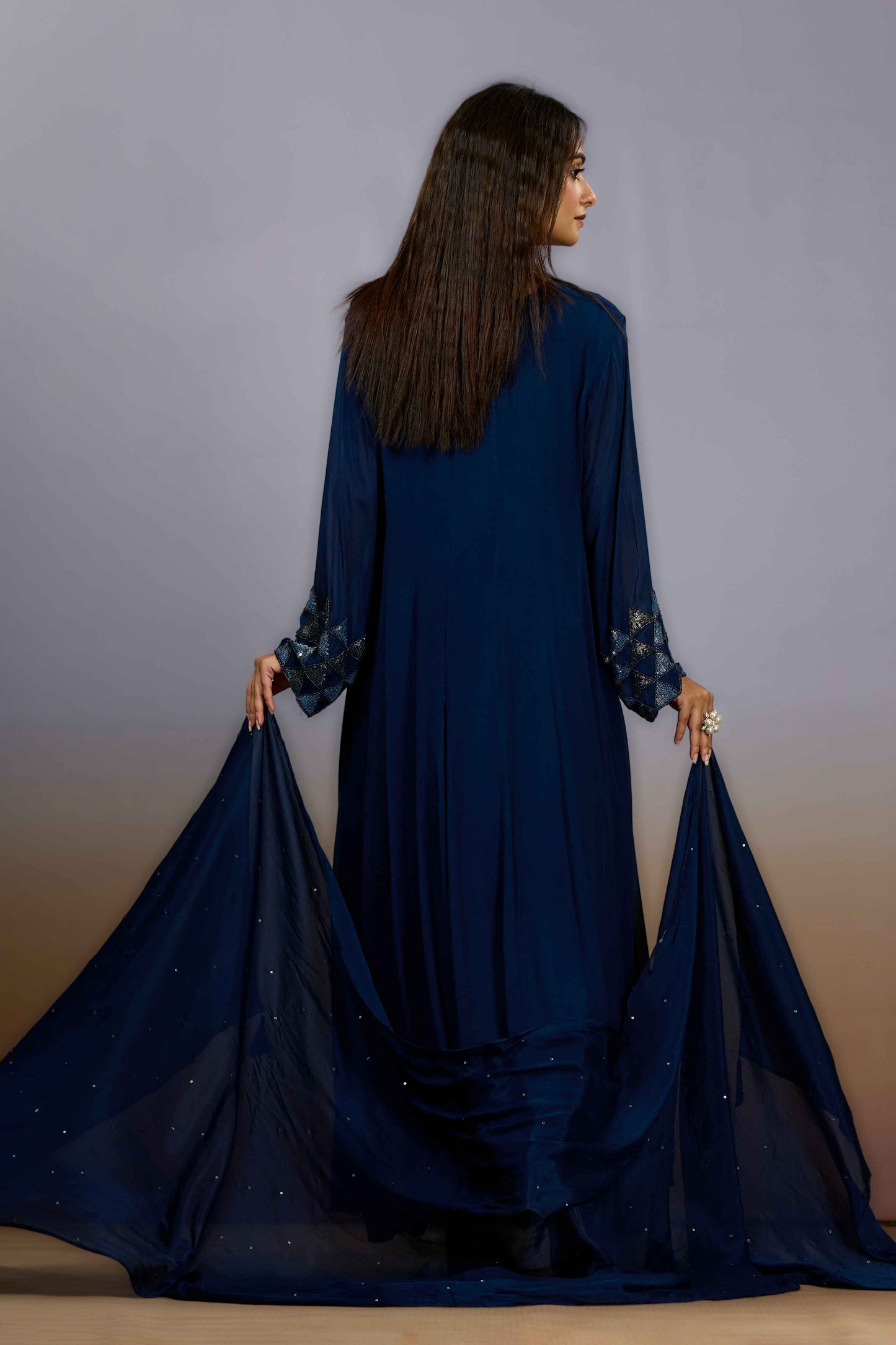 Blue Sequins Chinon Salwar Suits 1018-10103