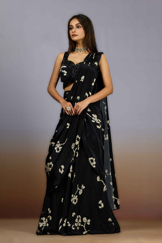 Black Cut Dana HO silk Indo Western 1022-10109