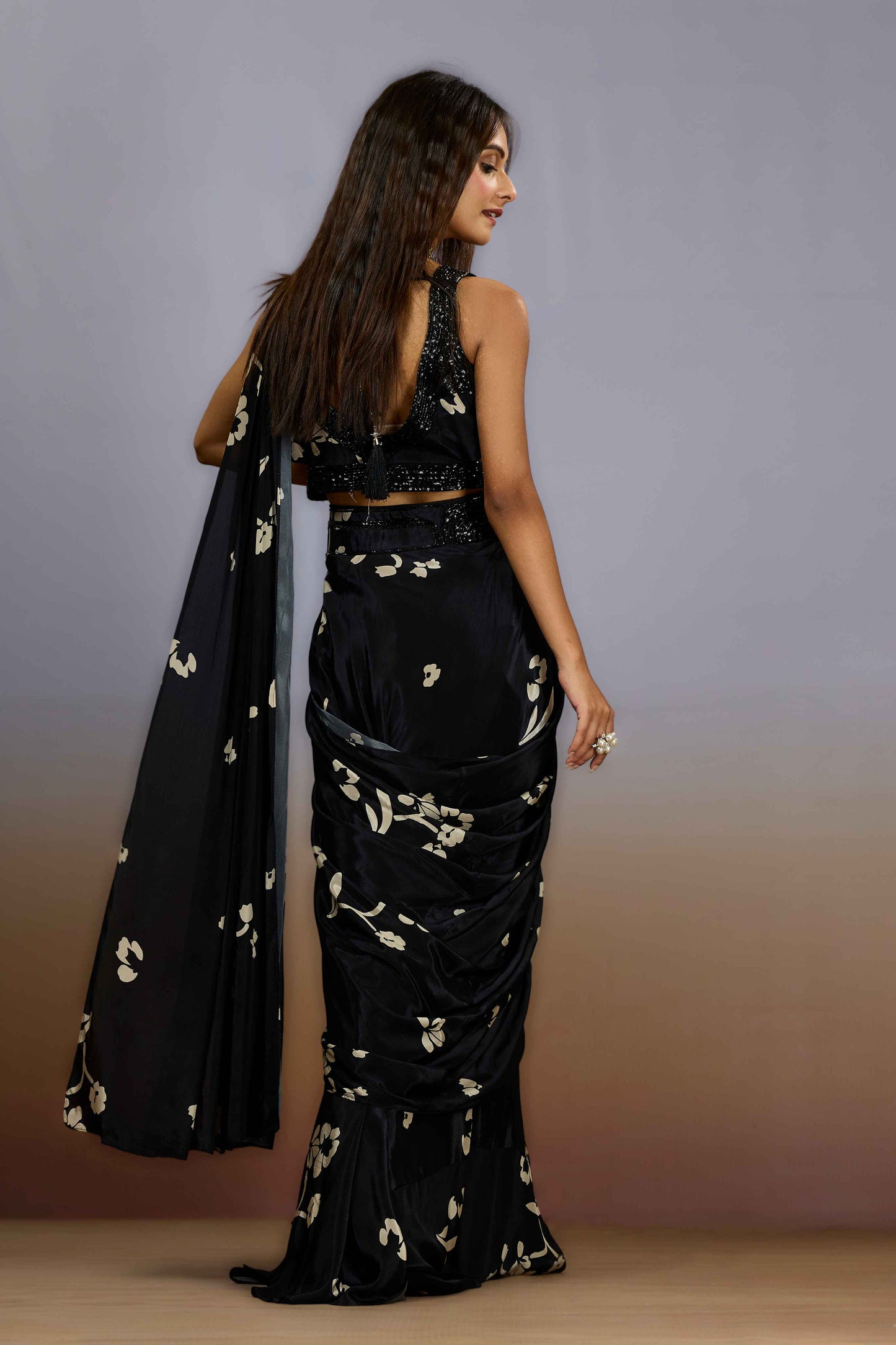 Black Cut Dana HO silk Indo Western 1022-10109