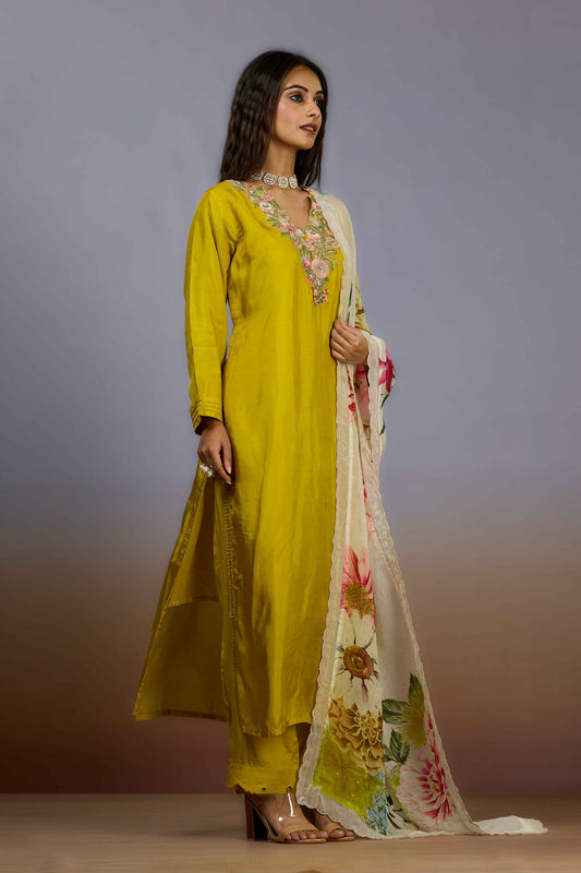 Yellow Sequins HO silk Salwar Suits 1016-10086