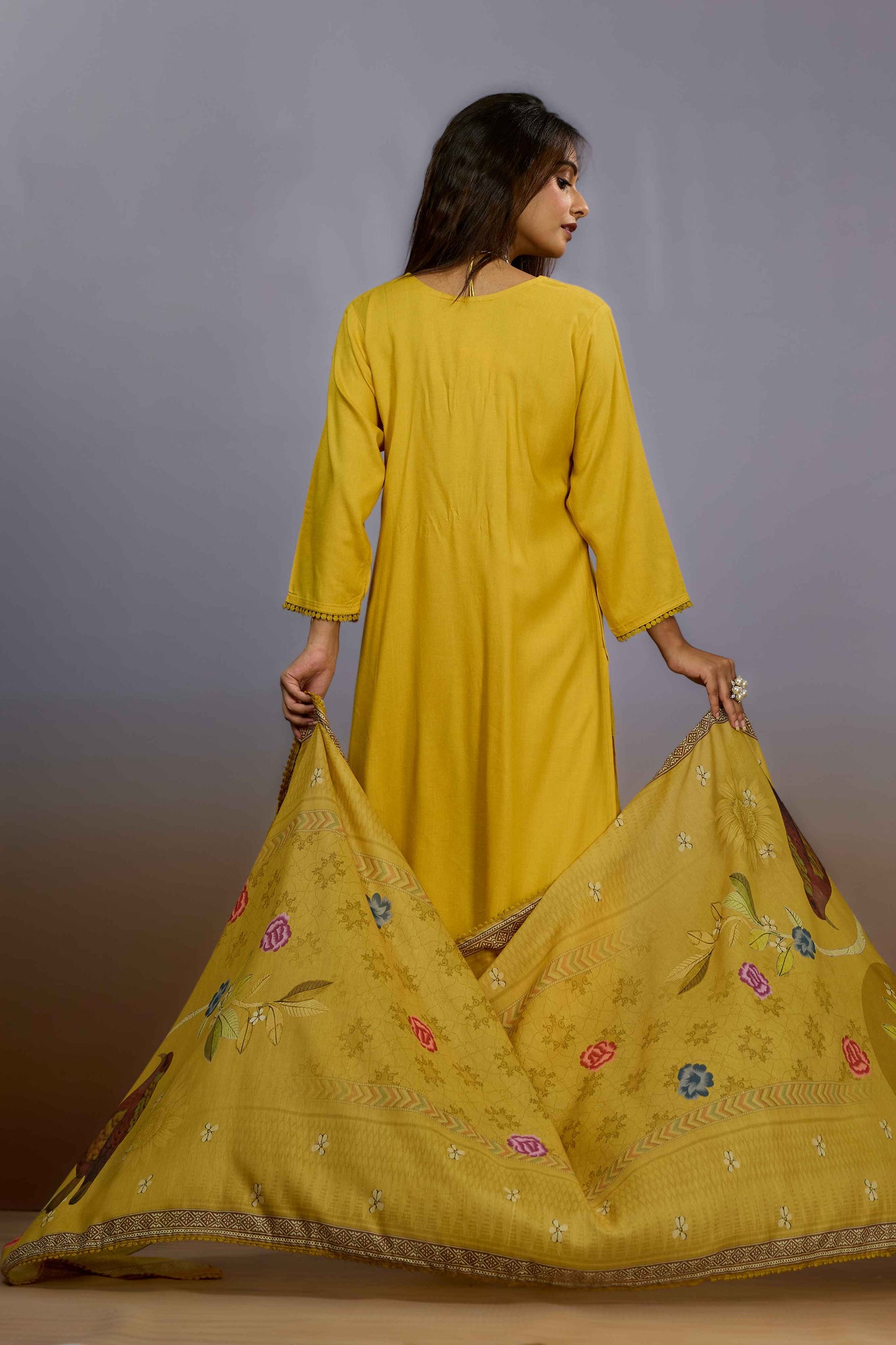 Yellow Sequins Cotton Salwar Suits 1019-10095