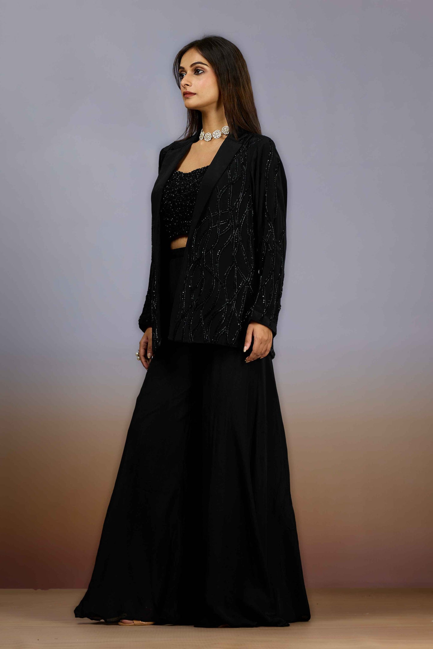Black Cut Dana Chinon Indo Western 1024-10099
