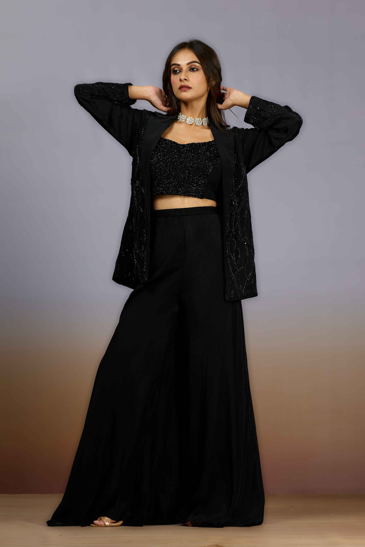 Black Cut Dana Chinon Indo Western 1024-10099