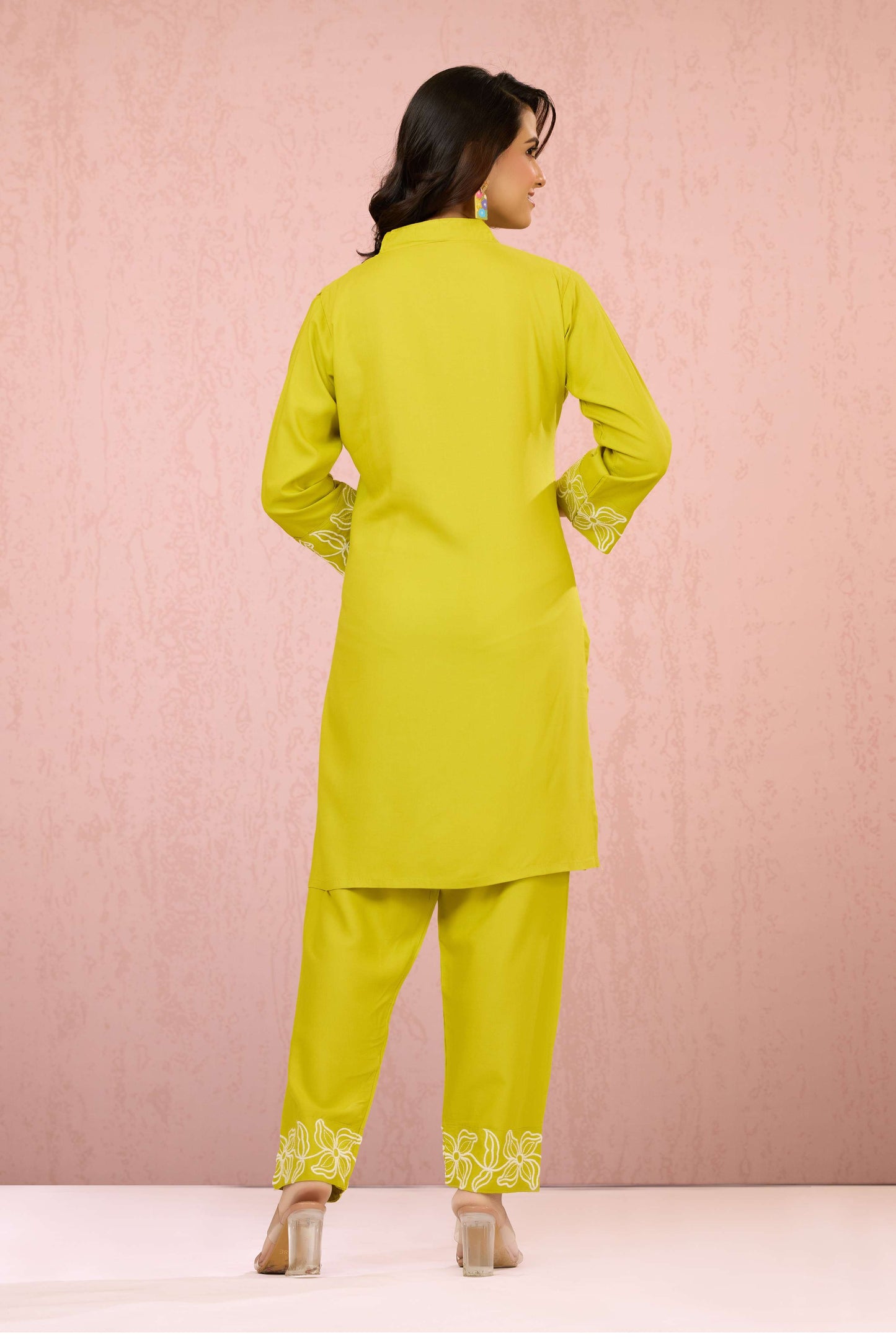 Green Embroidery Rayon Coord Set 1013-10061