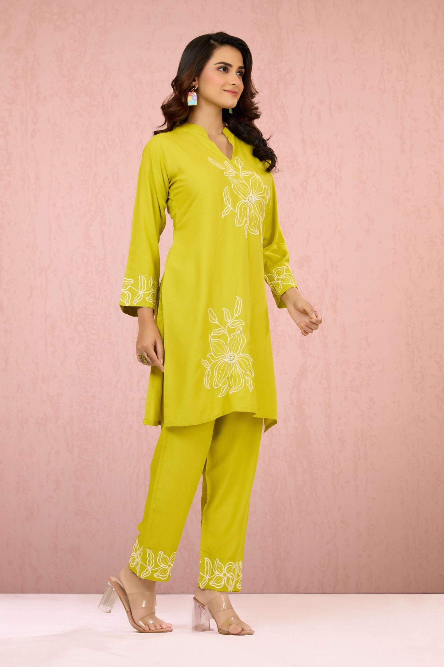 Green Embroidery Rayon Coord Set 1013-10061
