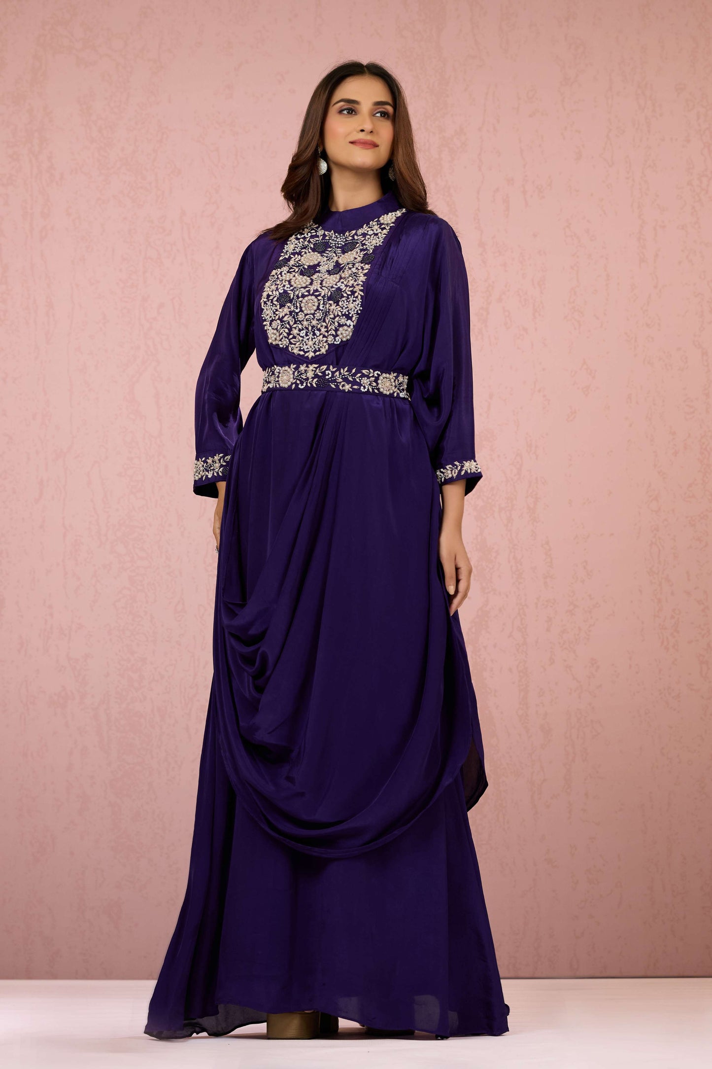 Purple zardozi work HO silk Dress 1014-10071