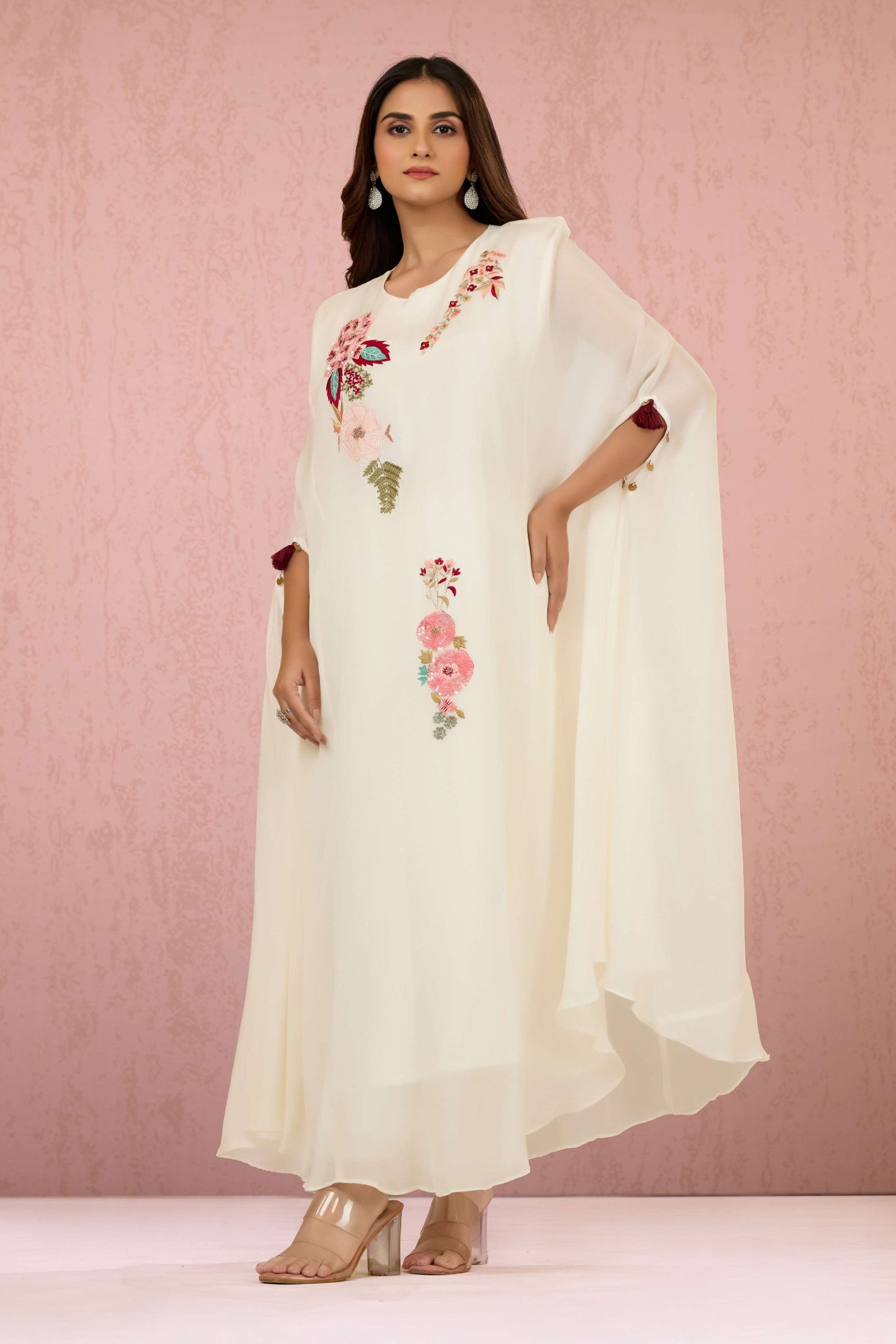White Embroidery Chinon Coord Set 1014-10065