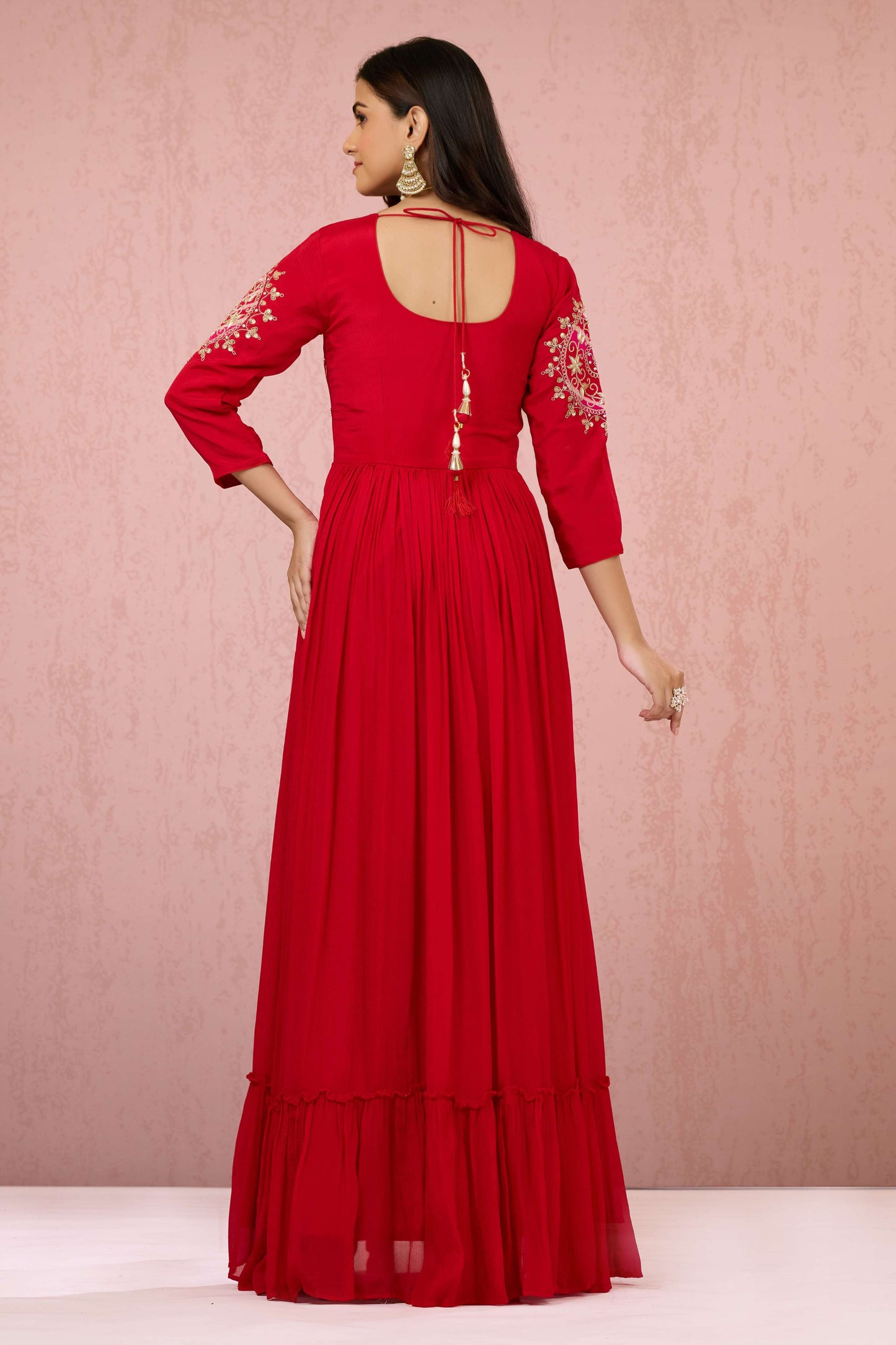 Red Boolean work Chinon Dress 1015-10068