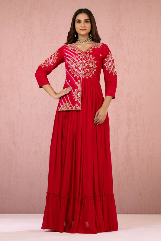 Red Boolean work Chinon Dress 1015-10068