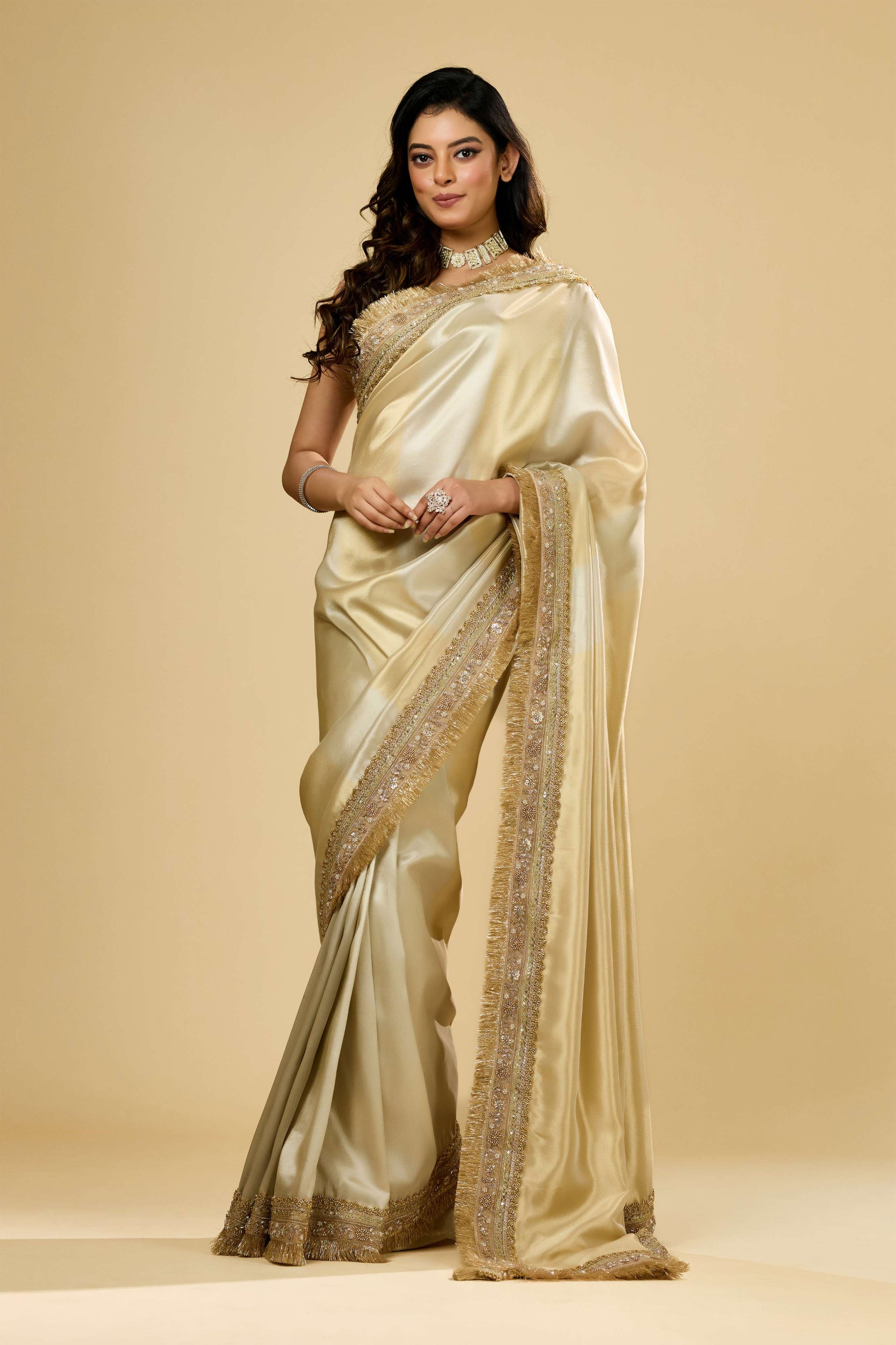 Gold Cut Dana Tissue Sarees 1007-10007