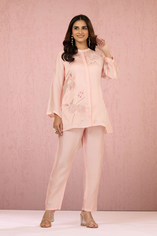 Pink Embroidery HO silk Coord Set 1014-10064