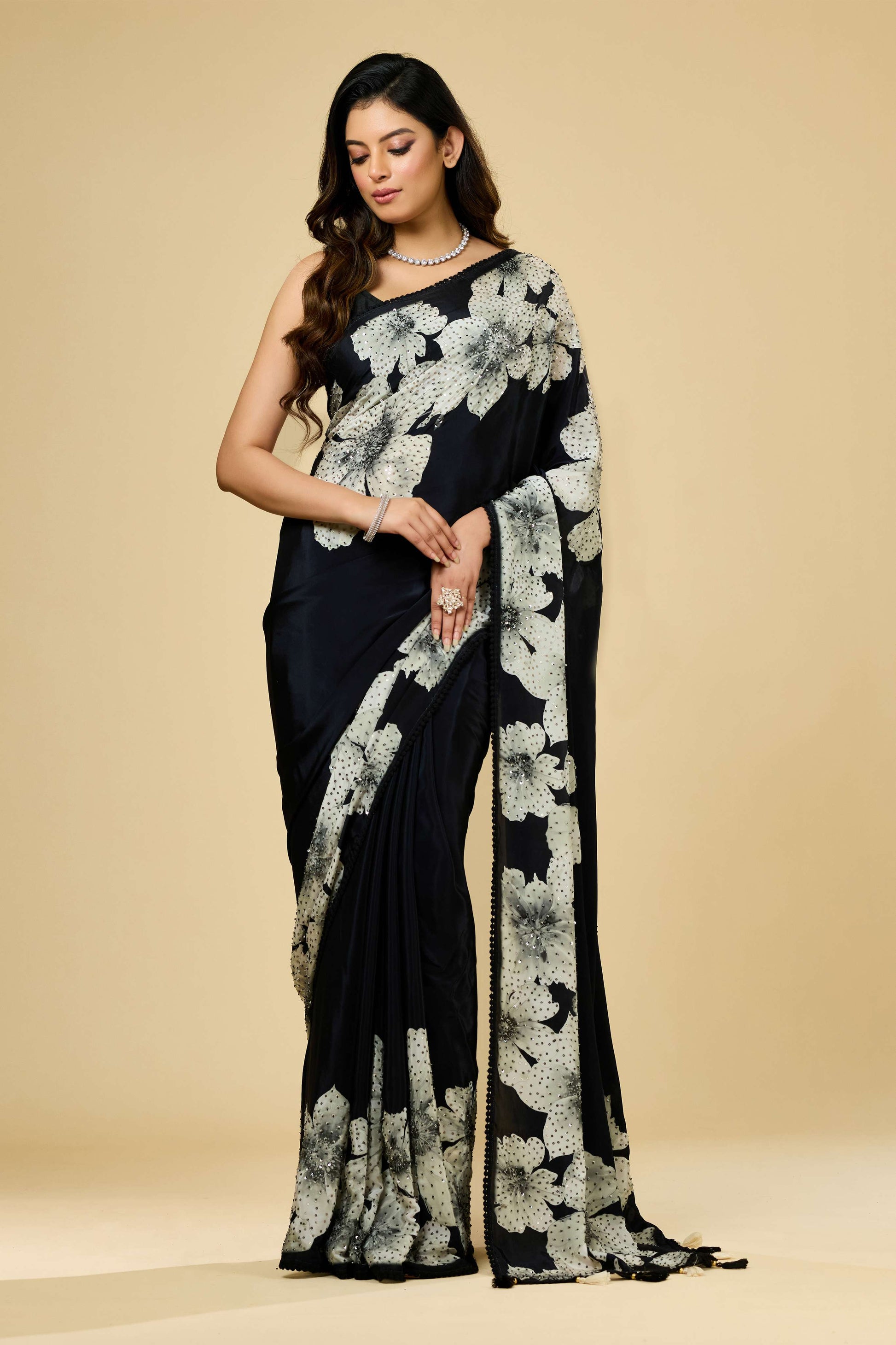 Printed Cut Dana Semi crepe Sarees 1011-10036
