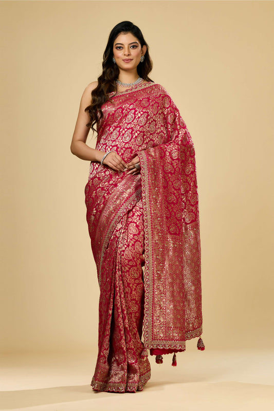 Rani Golden Zari weave Georgette Sarees 1011-10029