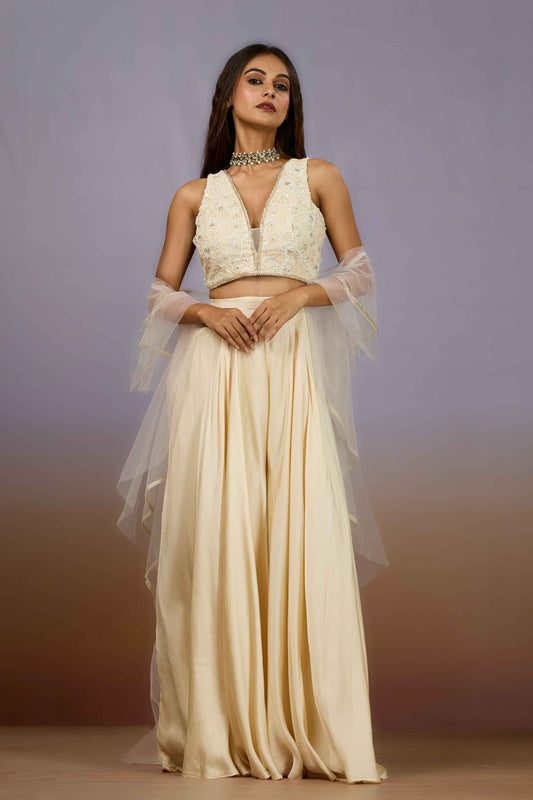 Cream Cut Dana HO silk Indo Western 1024-10114