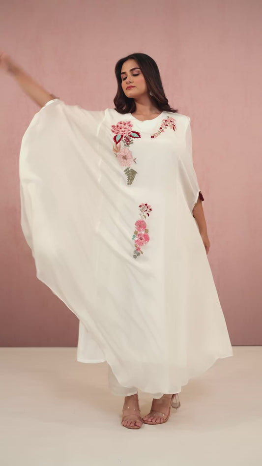 White Embroidery Chinon Coord Set 1014-10065