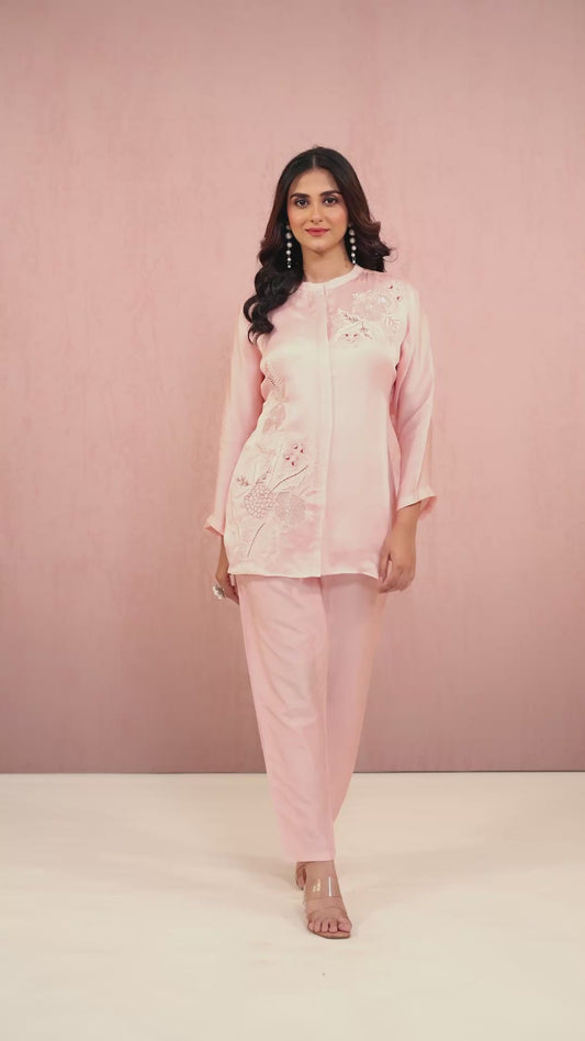 Pink Embroidery HO silk Coord Set 1014-10064