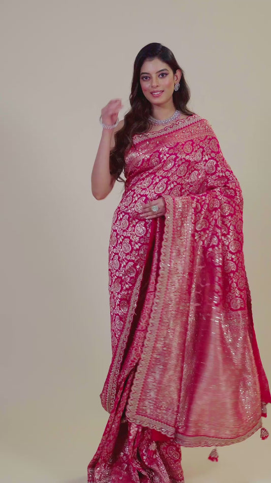 Rani Golden Zari weave Georgette Sarees 1011-10029