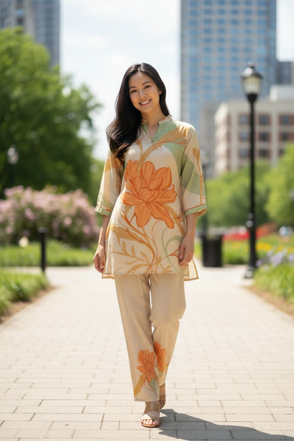 Green Printed  Muslin  Coord Set 1033-10151