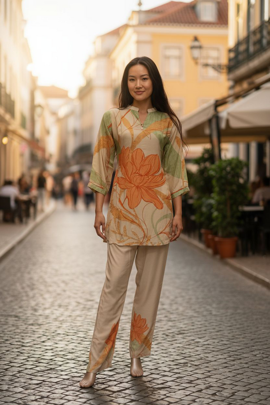 Green Printed  Muslin  Coord Set 1033-10151