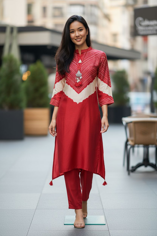 Red Tassels Gazi Silk  Salwar Suits 1031-10152