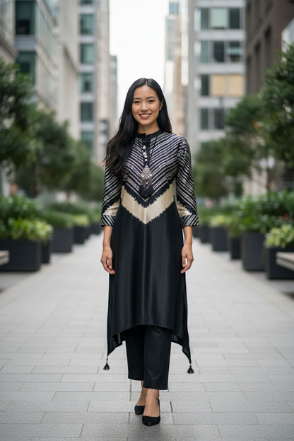 Black Tassels Gazi Silk  Salwar Suits 1031-10152